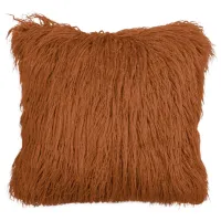 Sienna Faux Mongolian Fur Poly Pillow 17"W x 17"H