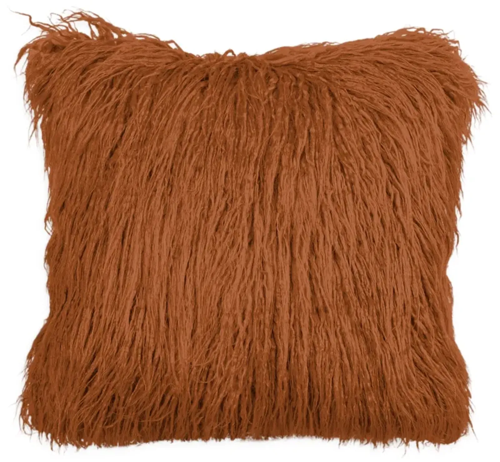 Sienna Faux Mongolian Fur Poly Pillow 17"W x 17"H