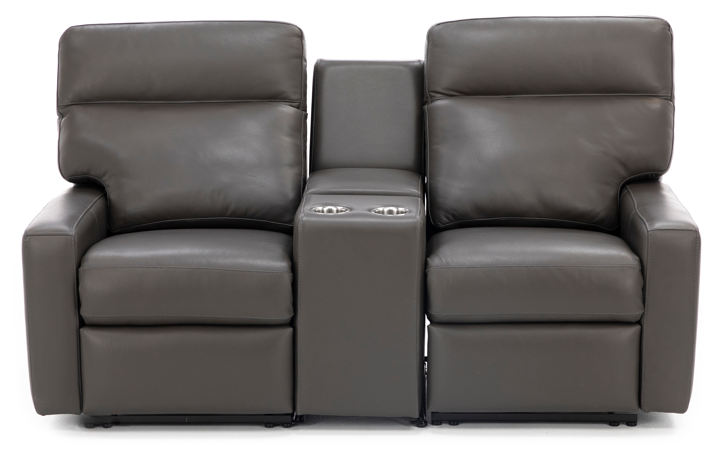 Design and Recline Lyndsey 2-Pc. Leather Fully Loaded Console Reclining Loveseat