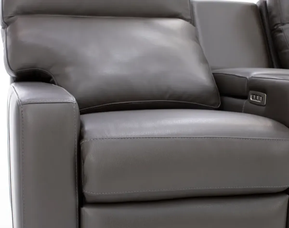 Design and Recline Lyndsey 2-Pc. Leather Fully Loaded Console Reclining Loveseat
