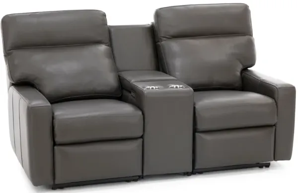 Design and Recline Lyndsey 2-Pc. Leather Fully Loaded Console Reclining Loveseat