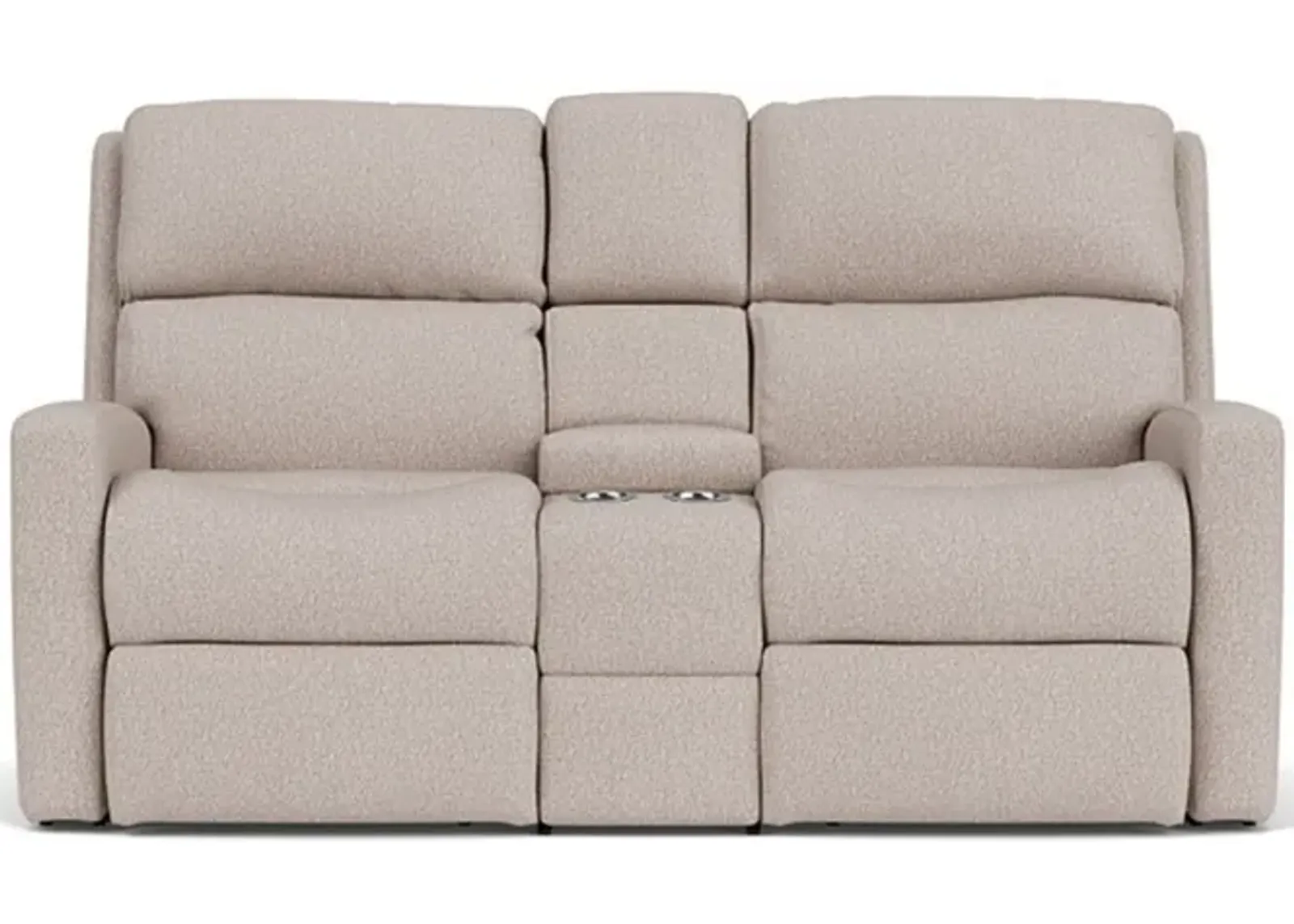 Catalina Power Headrest Reclining Console Loveseat in Linen