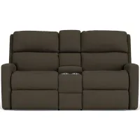 Catalina Power Headrest Reclining Console Loveseat in Pewter