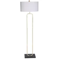 Gold and Marble Floor Lamp 62"H