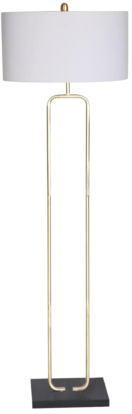 Gold and Marble Floor Lamp 62"H