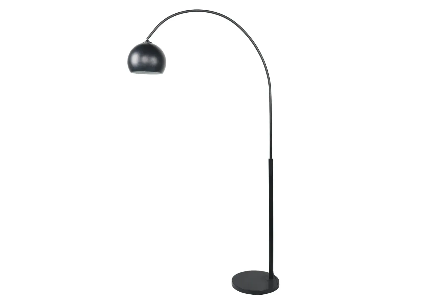 Black Metal Single Floor Arc Lamp 75"H