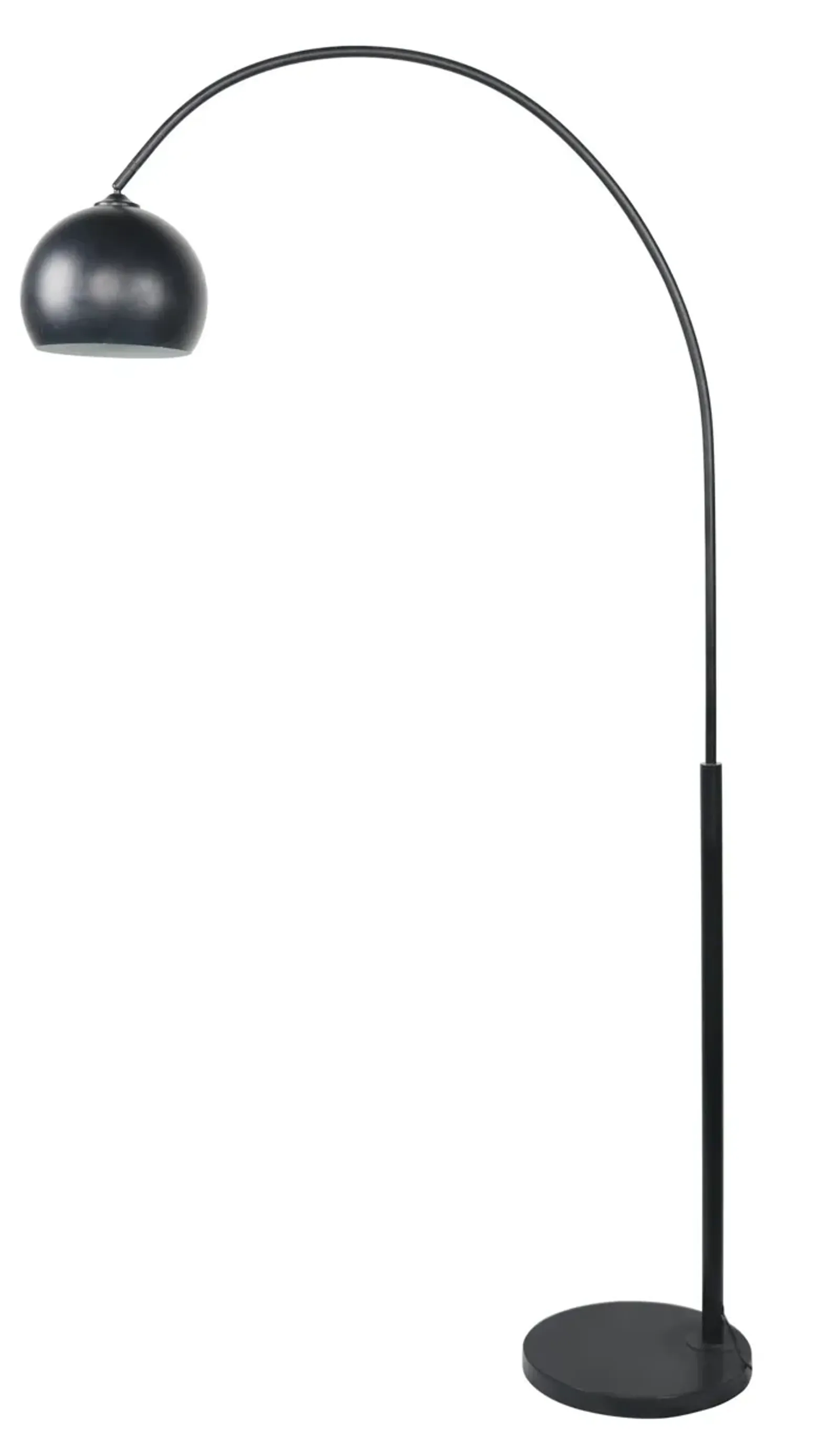 Black Metal Single Floor Arc Lamp 75"H