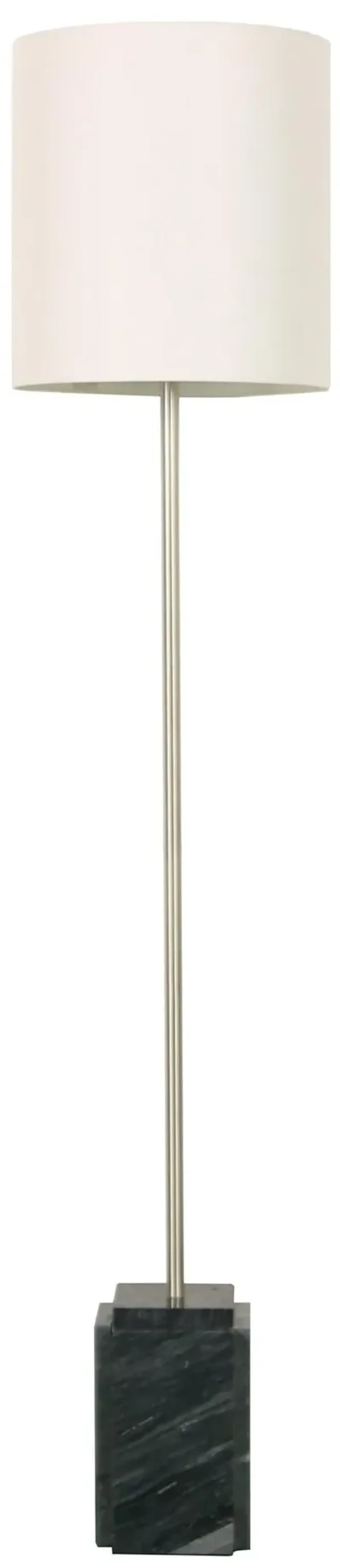 Nickel Marble Floor Lamp 63"H