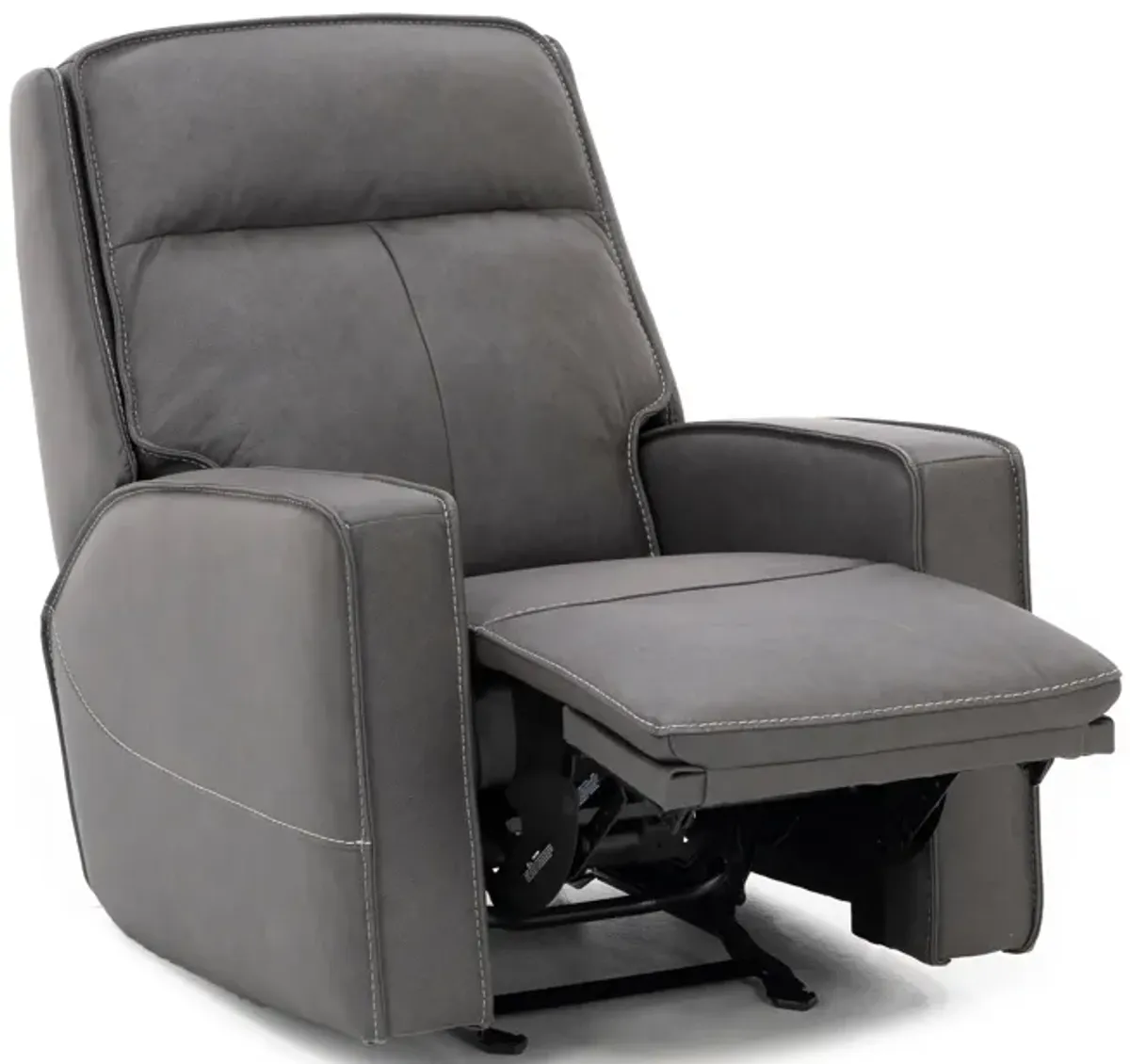 Morgan Leather Fully Loaded Glider Recliner in Smoke