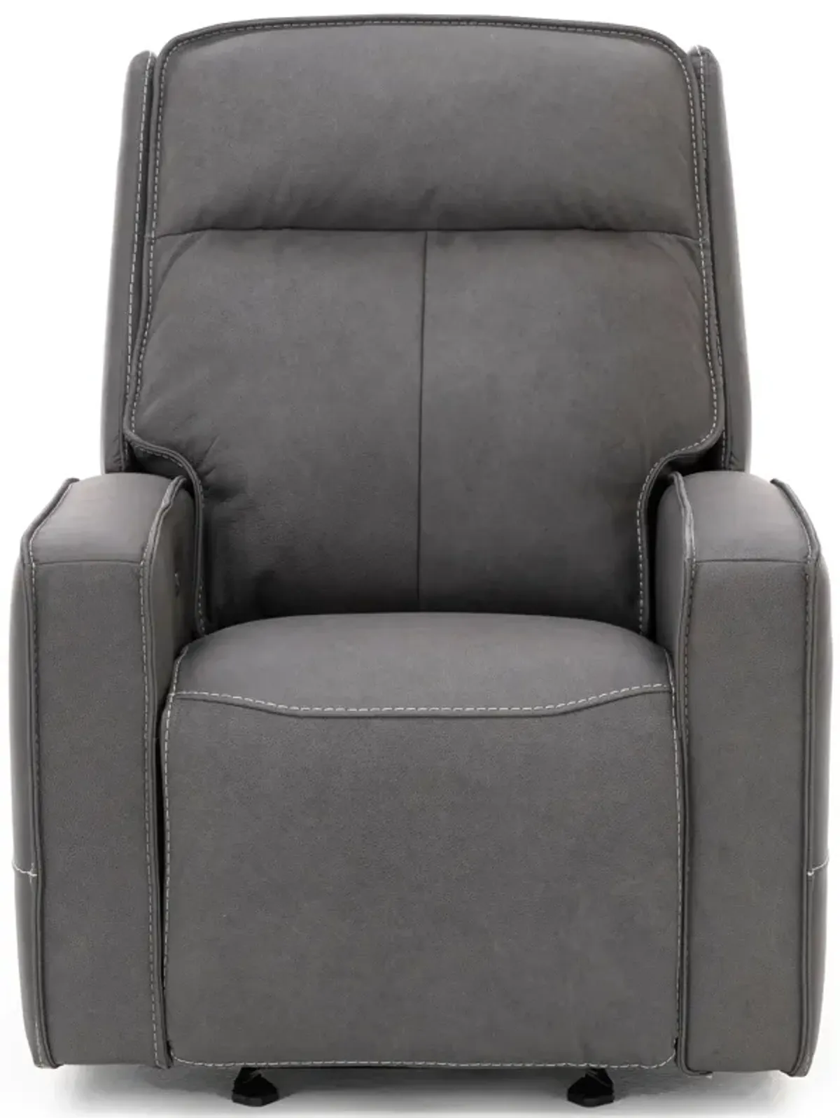 Morgan Leather Fully Loaded Glider Recliner in Smoke