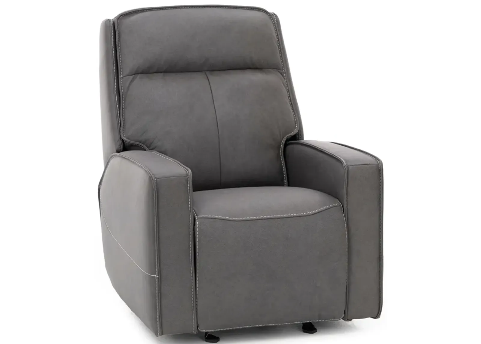 Morgan Leather Fully Loaded Glider Recliner in Smoke