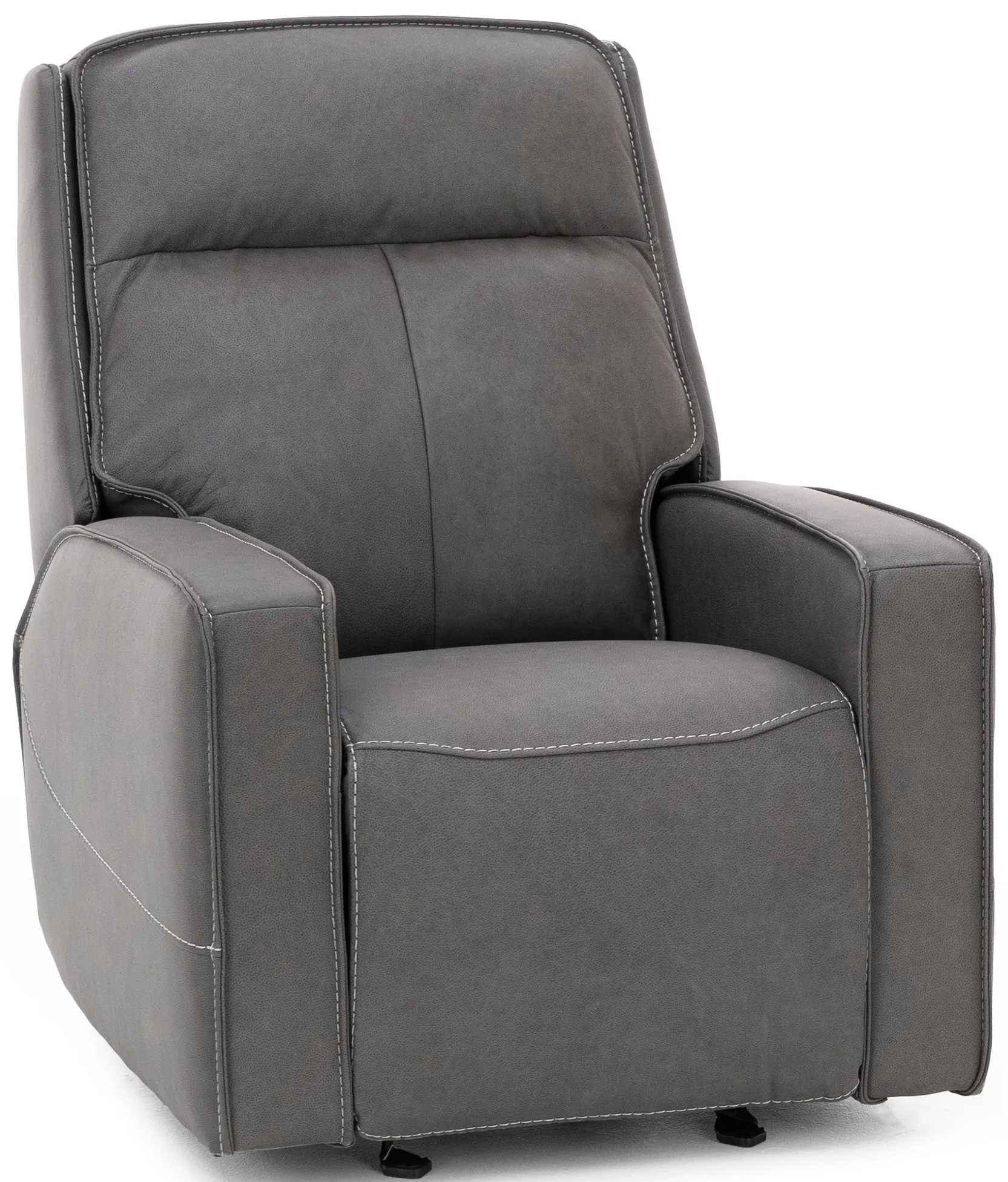Morgan Leather Fully Loaded Glider Recliner in Smoke