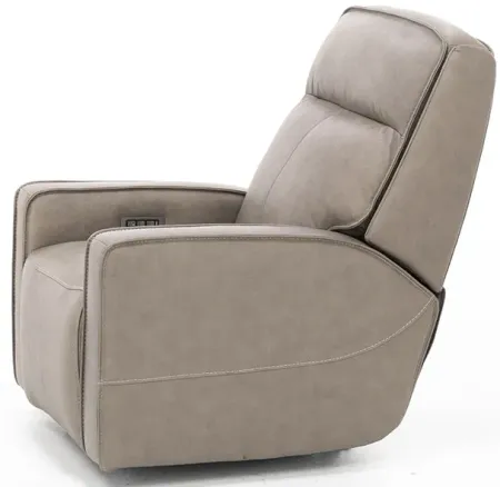 Morgan Leather Fully Loaded Glider Recliner in Oyster