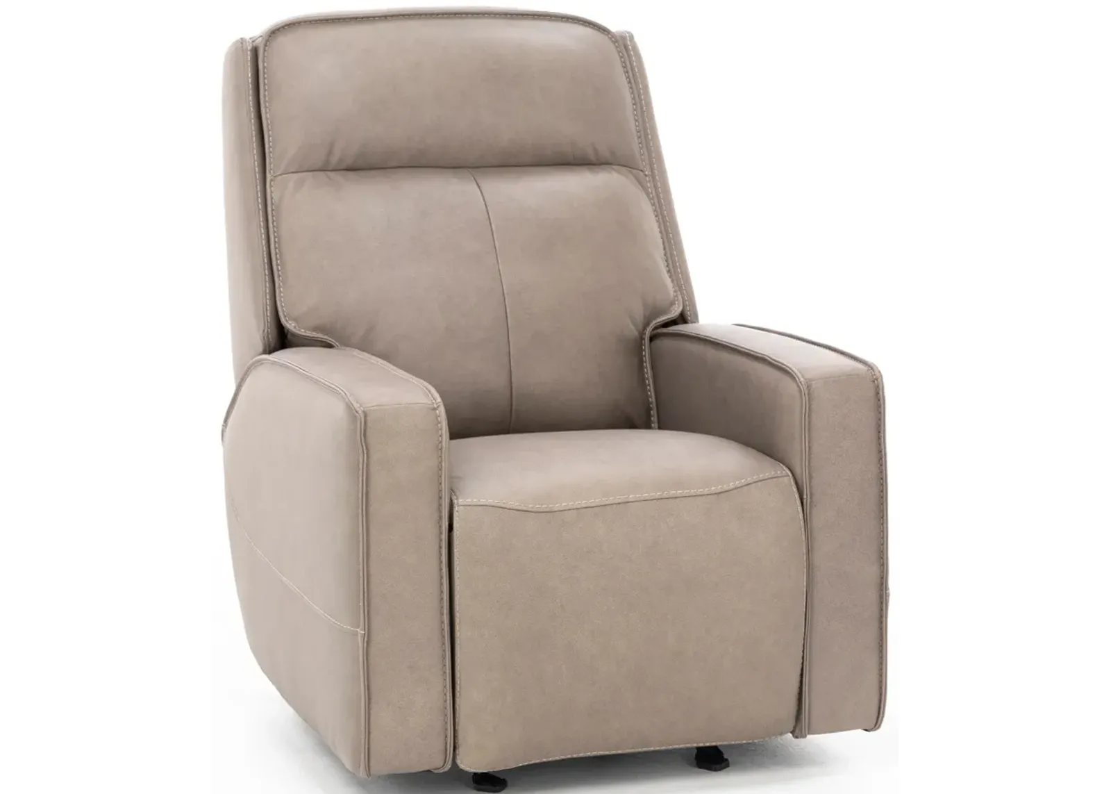 Morgan Leather Fully Loaded Glider Recliner in Oyster