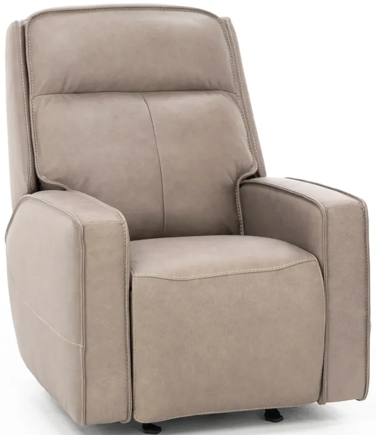 Morgan Leather Fully Loaded Glider Recliner in Oyster