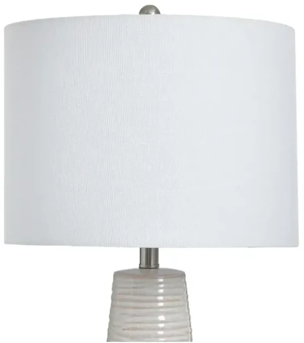 Ivory Two-Tone Ceramic Table Lamp 31"H