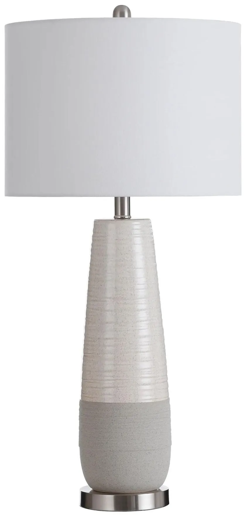 Ivory Two-Tone Ceramic Table Lamp 31"H
