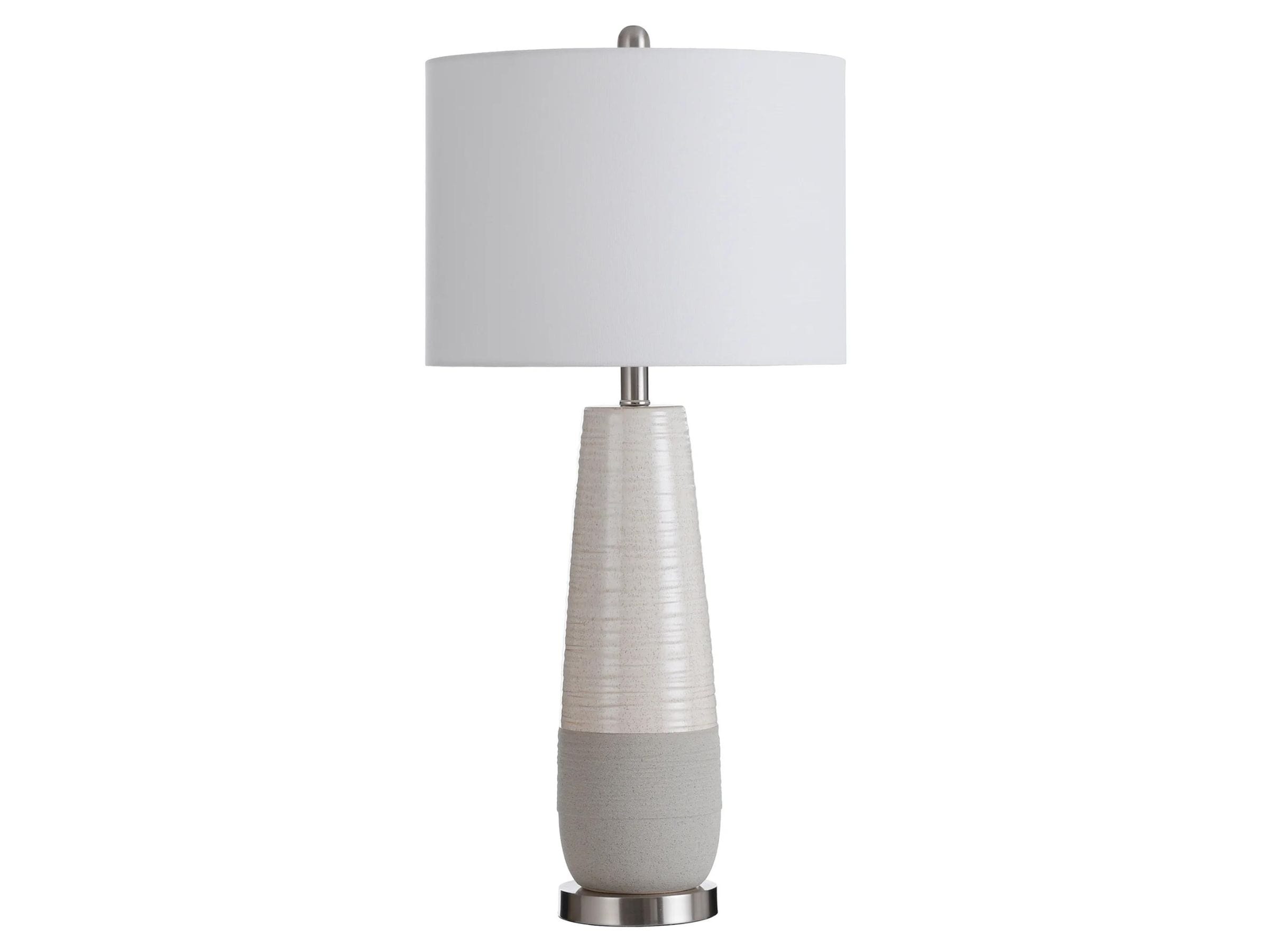 Ivory Two-Tone Ceramic Table Lamp 31"H