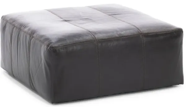 Camden Leather Cocktail Ottoman in Chocolate