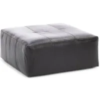 Camden Leather Cocktail Ottoman in Chocolate