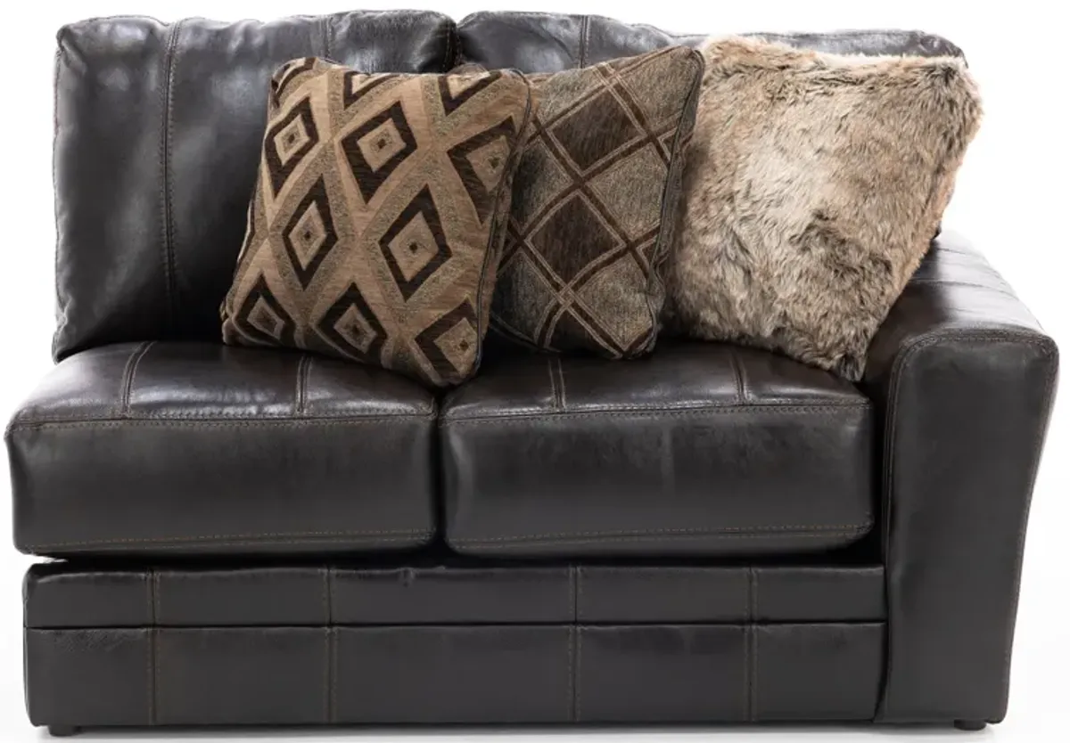 Camden 2-Pc. Leather Sectional in Chocolate