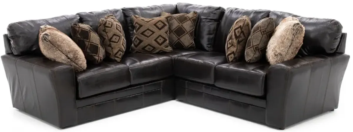 Camden 2-Pc. Leather Sectional in Chocolate