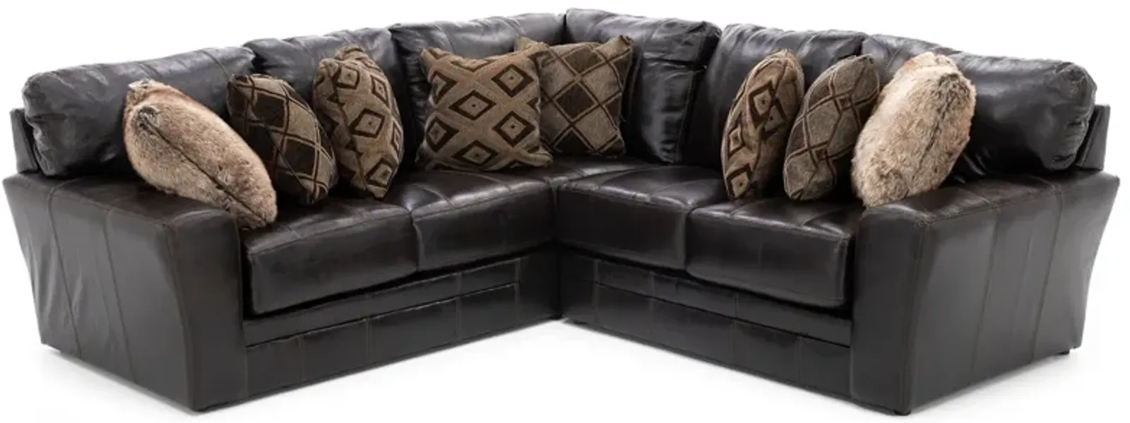 Camden 2-Pc. Leather Sectional in Chocolate