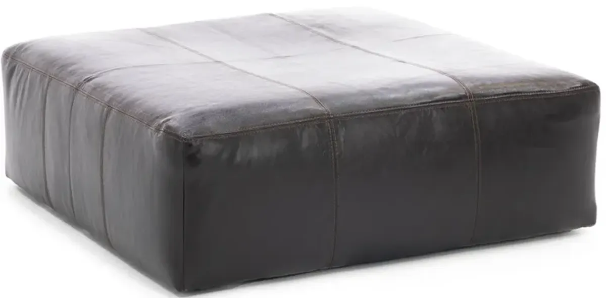 Camden Leather Jumbo Cocktail Ottoman in Chocolate