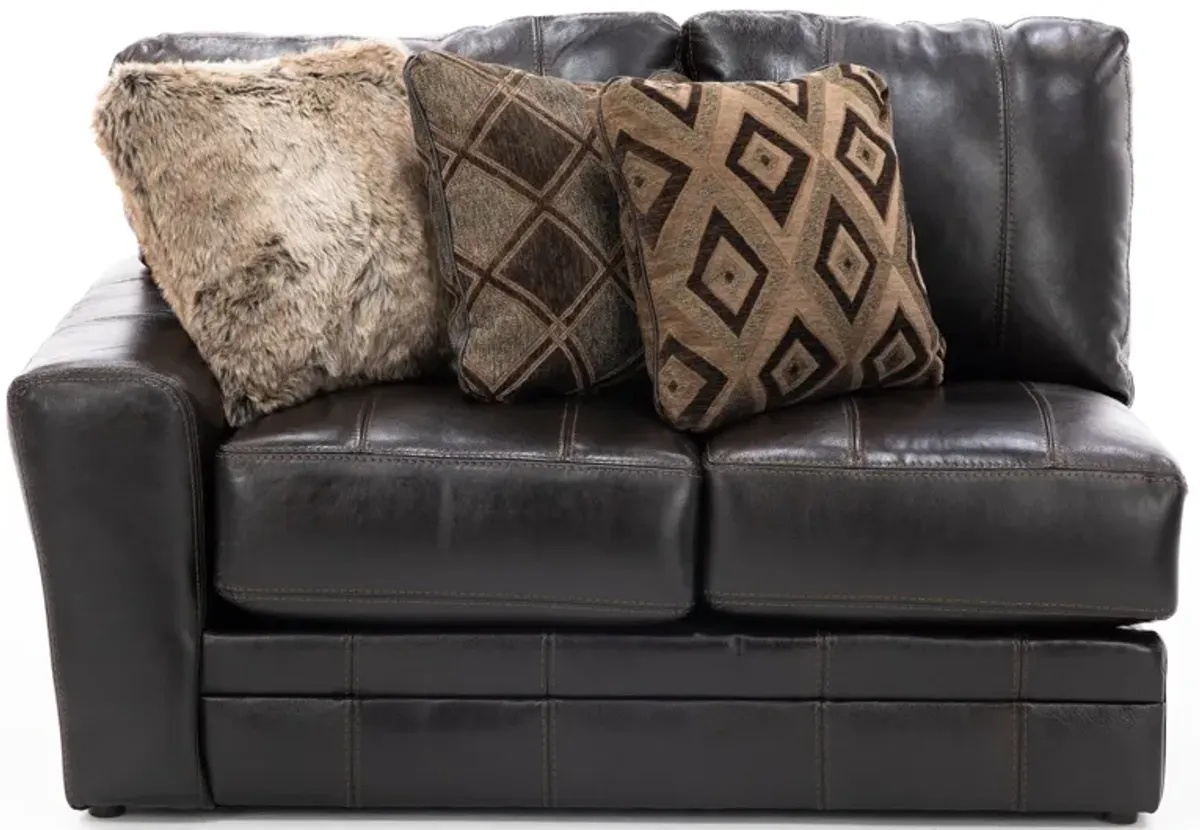 Camden 3-Pc. Leather Sectional in Chocolate