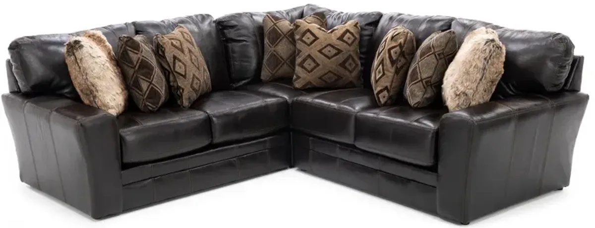 Camden 3-Pc. Leather Sectional in Chocolate