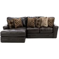 Camden 2-Pc. Leather Sectional with Left Arm Facing Chaise in Chocolate