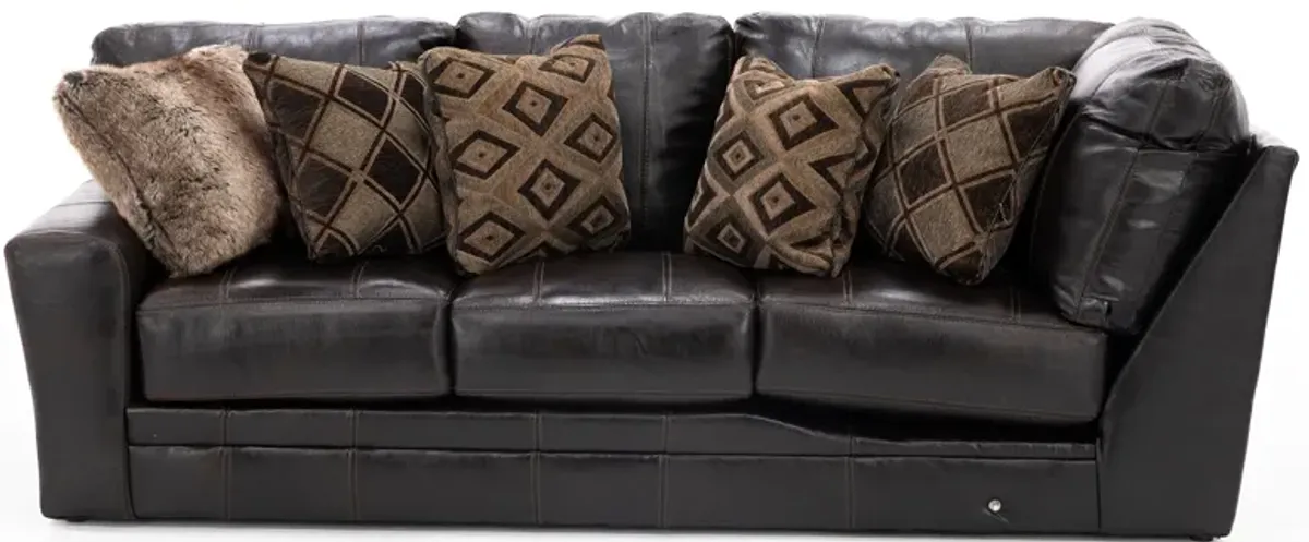 Camden Large 3-Pc. Leather Sectional with Right Arm Facing Chaise in Chocolate