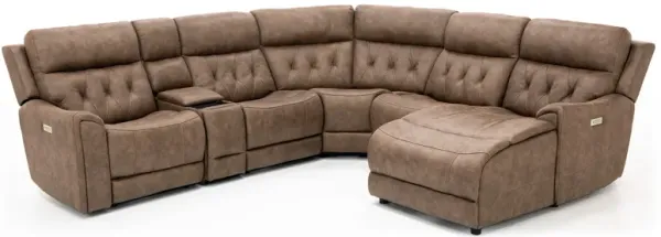 Canyon 6 Pc. Fully Loaded Reclining Chaise Modular In Silt In Right-Facing