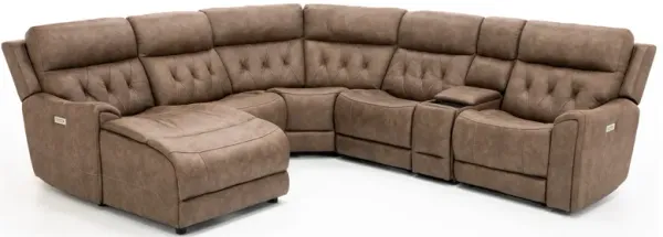 Canyon 6 Pc. Fully Loaded Reclining Chaise Modular In Silt In Left-Facing