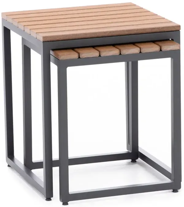 Hixon Nesting End Tables in Dark Gray Antique Mahogany
