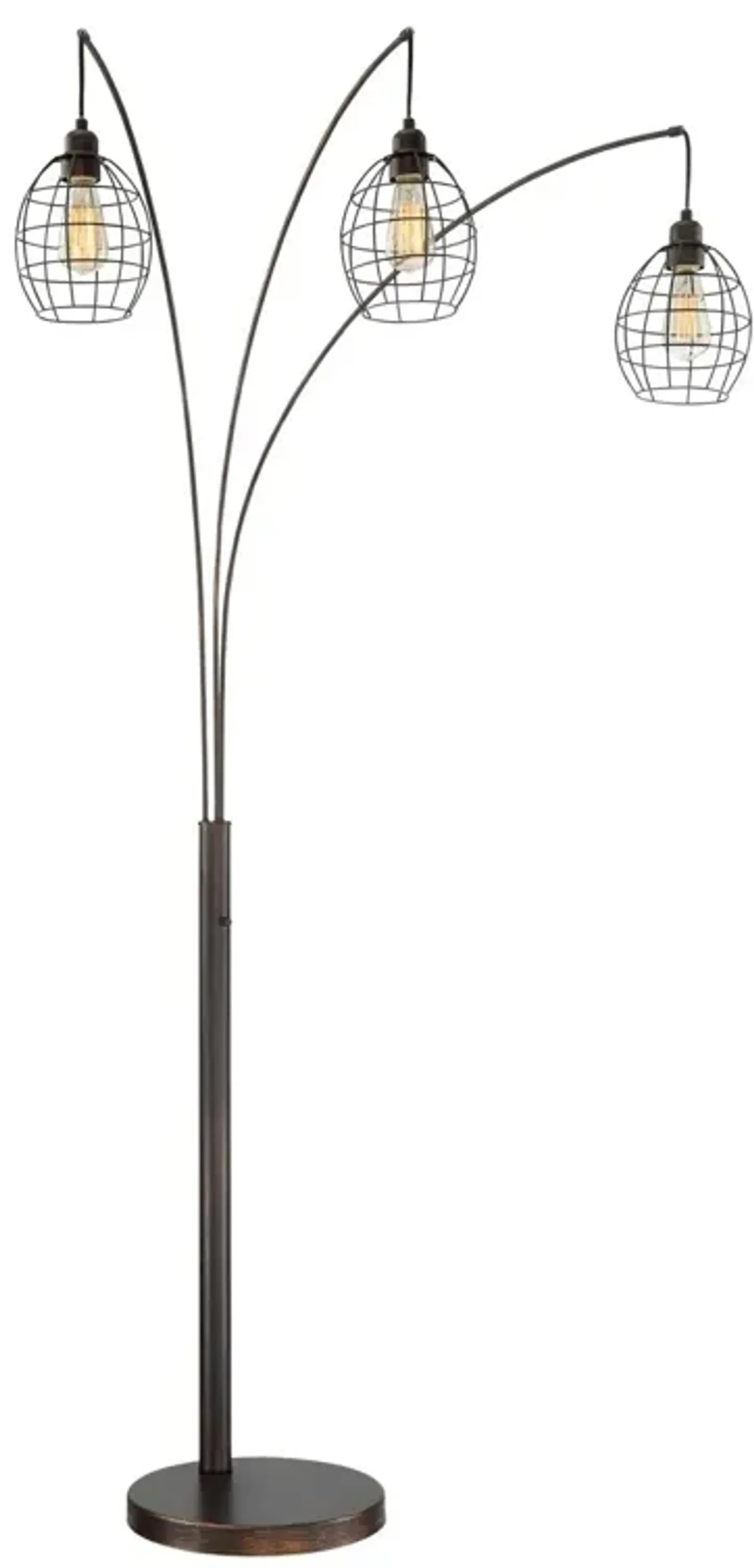 Bronze Caged Shade Arc Lamp Bulbs Included 87.25"H