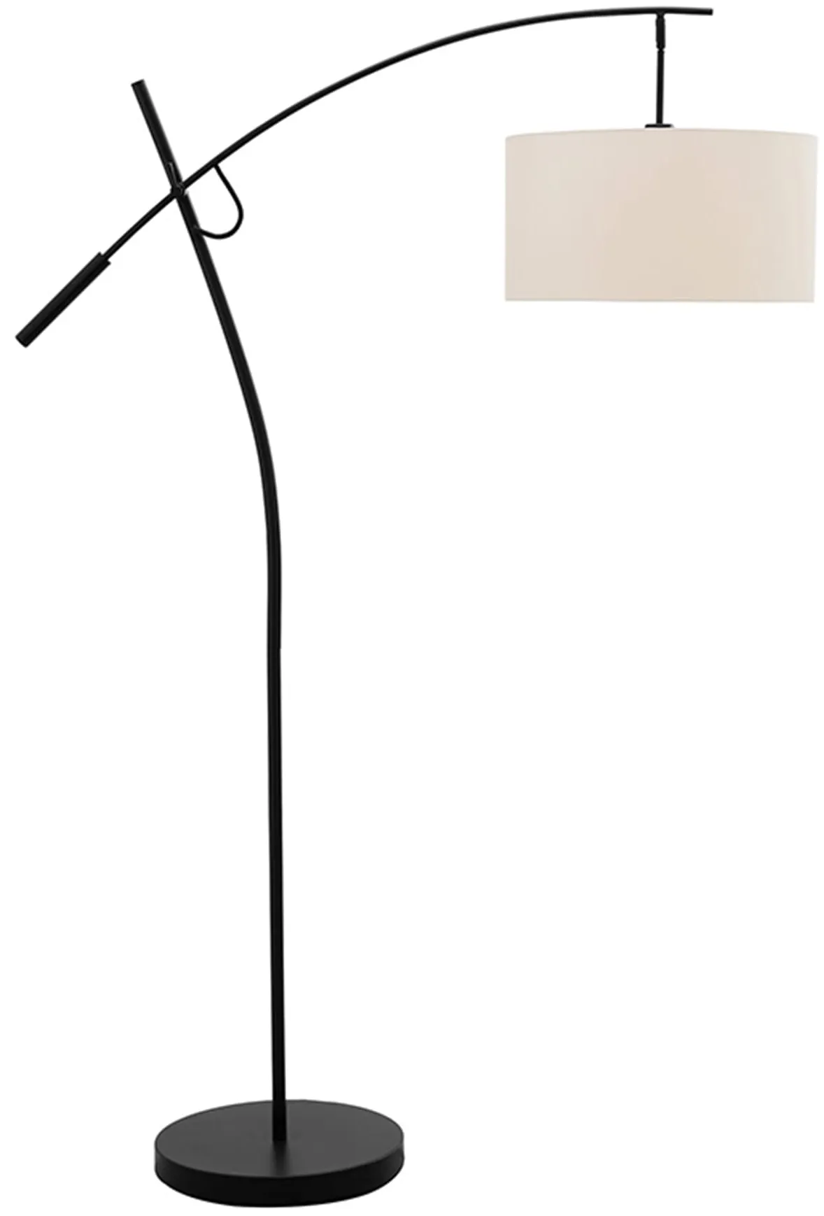 Bronze with Linen Drum Shade Adjustable Floor Lamp 69"H