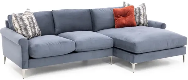 Nikola 2-Pc. Chaise Sofa With Three Pillows In Slate In Right-Facing
