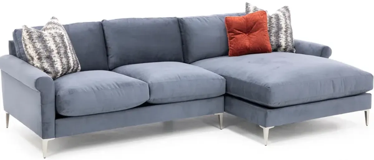 Nikola 2-Pc. Chaise Sofa With Three Pillows