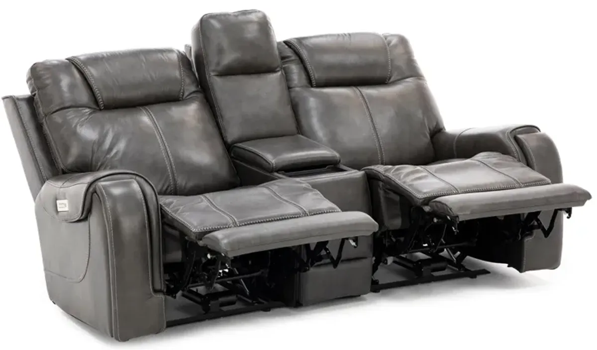 Zion 3-Pc. Leather Fully Loaded Reclining Console Loveseat