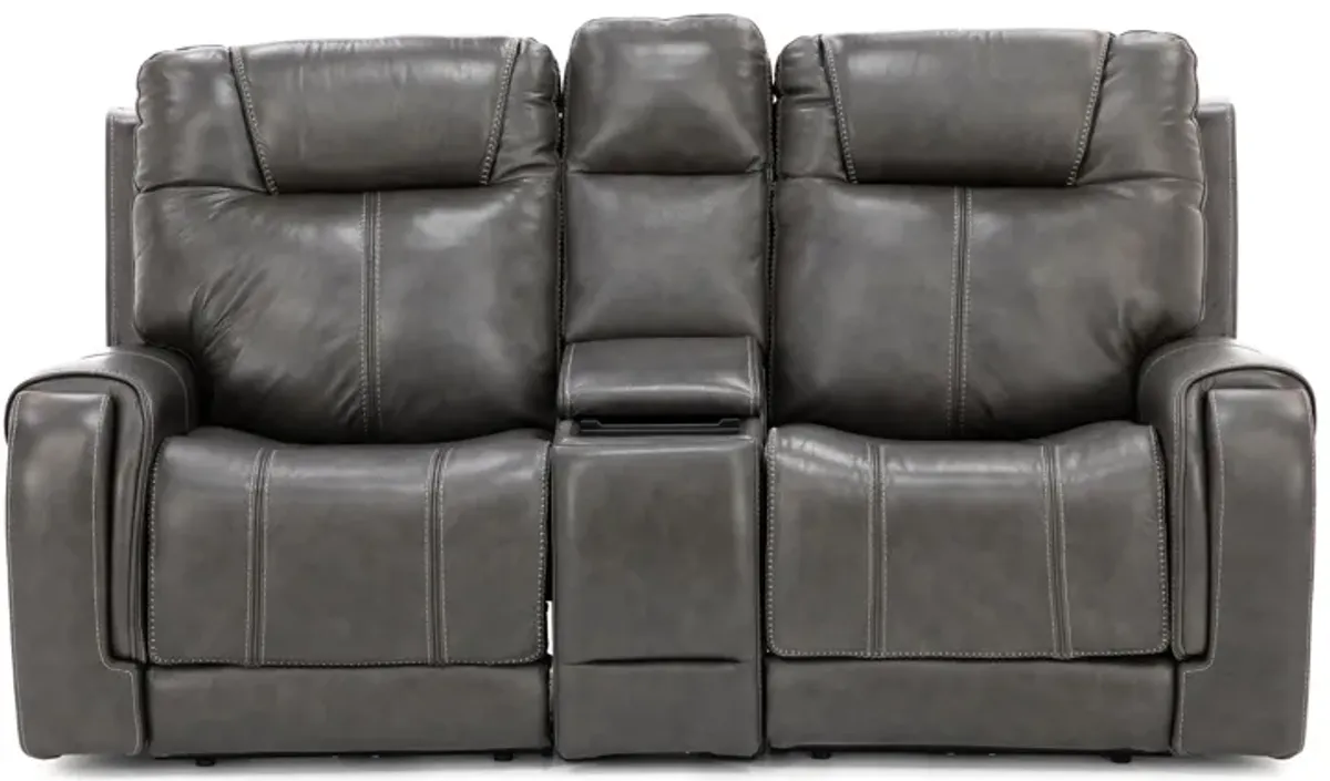 Zion 3-Pc. Leather Fully Loaded Reclining Console Loveseat