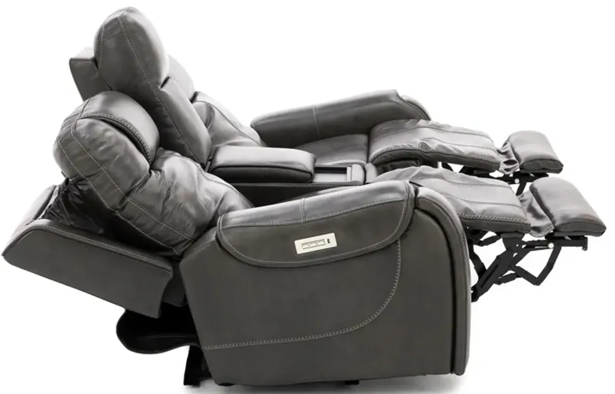 Zion 3-Pc. Leather Fully Loaded Reclining Console Loveseat