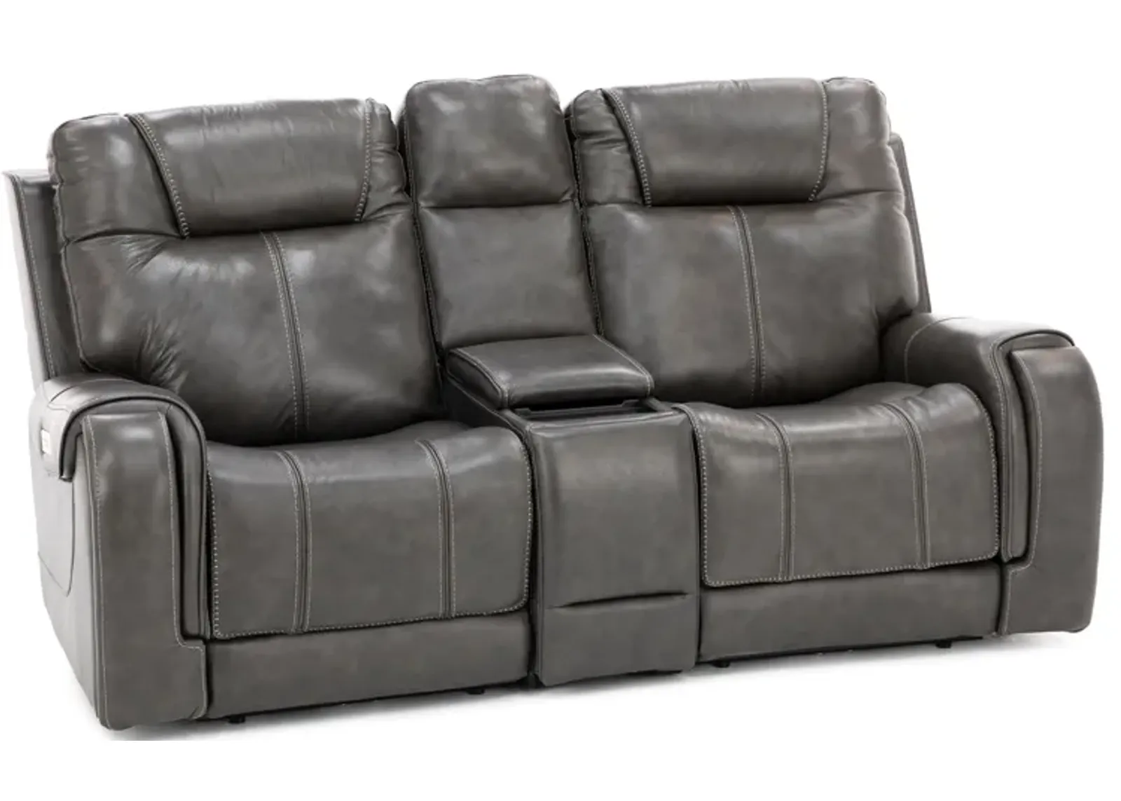 Zion 3-Pc. Leather Fully Loaded Reclining Console Loveseat