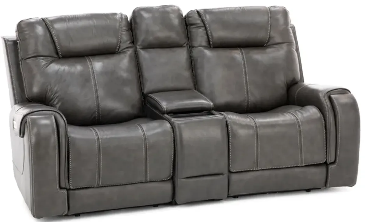 Zion 3-Pc. Leather Fully Loaded Reclining Console Loveseat