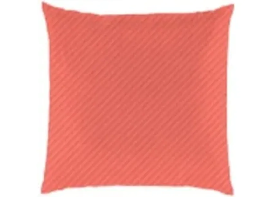 Coral Stripe Outdoor Pillow 18"W x 18"H