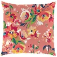 Floral Coral Outdoor Pillow 18"W x 18"H