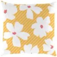White Flowers Outdoor Pillow 18"W x 18"H