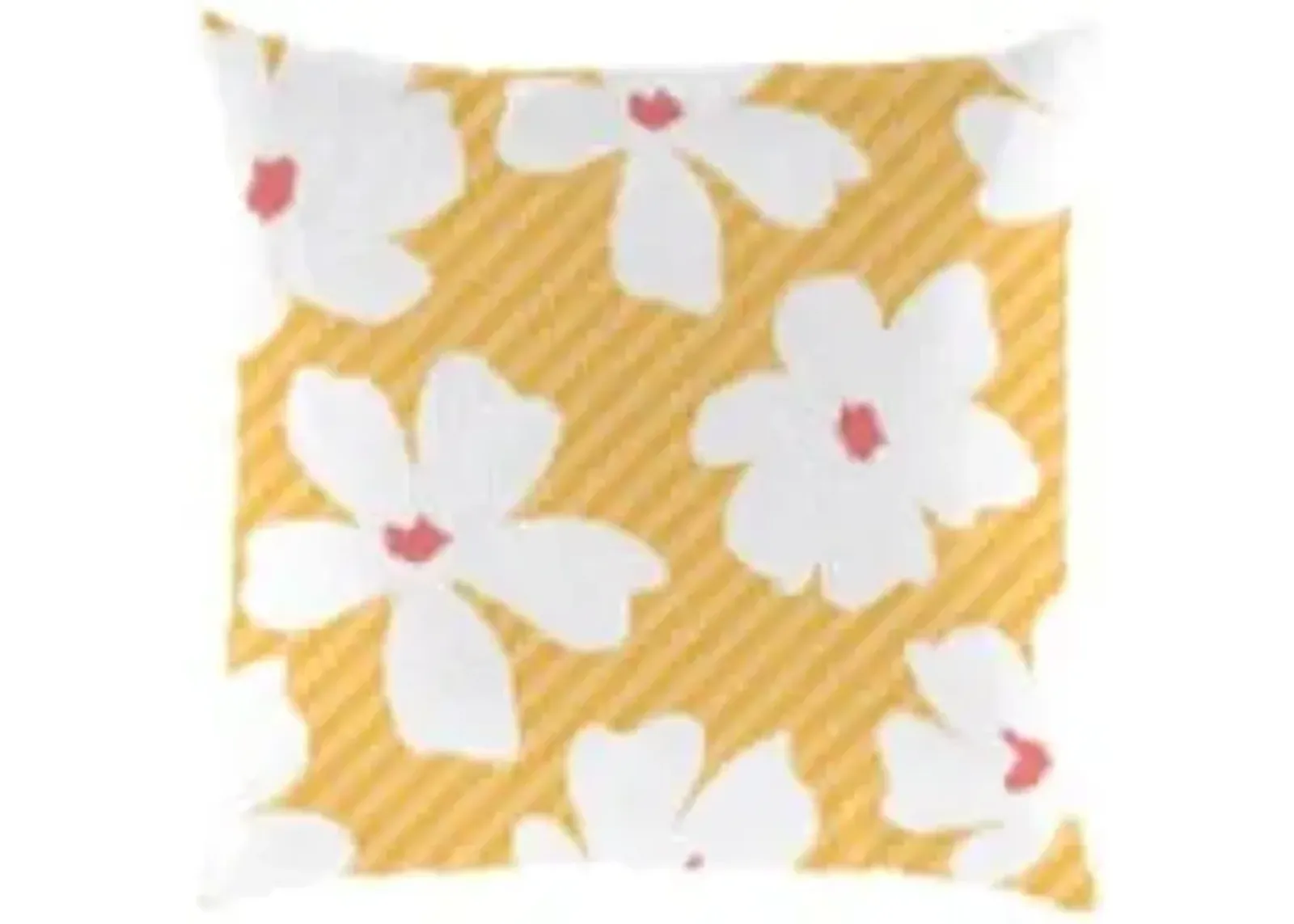 White Flowers Outdoor Pillow 18"W x 18"H