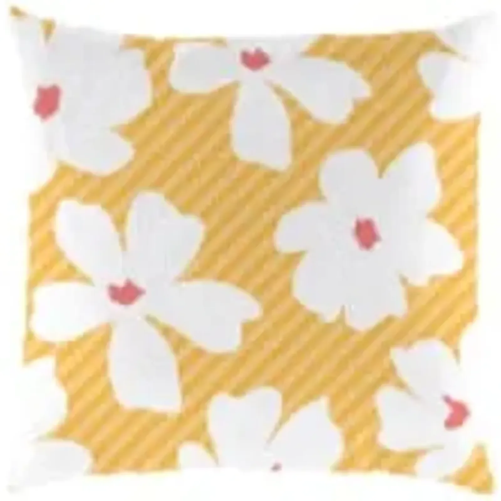 White Flowers Outdoor Pillow 18"W x 18"H