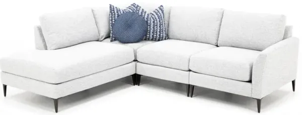 Nova 4-Pc. Sectional With Three Pillows In Pebble In Left-Facing